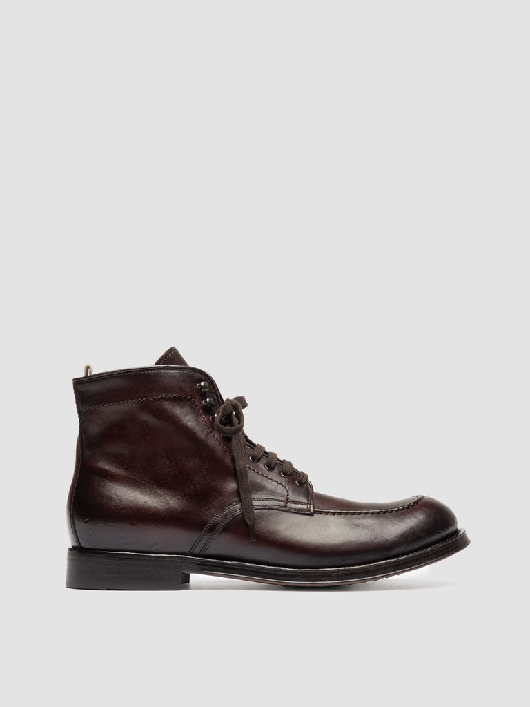 ADMIRAL 014 - Burgundy Leather Lace Up Boots