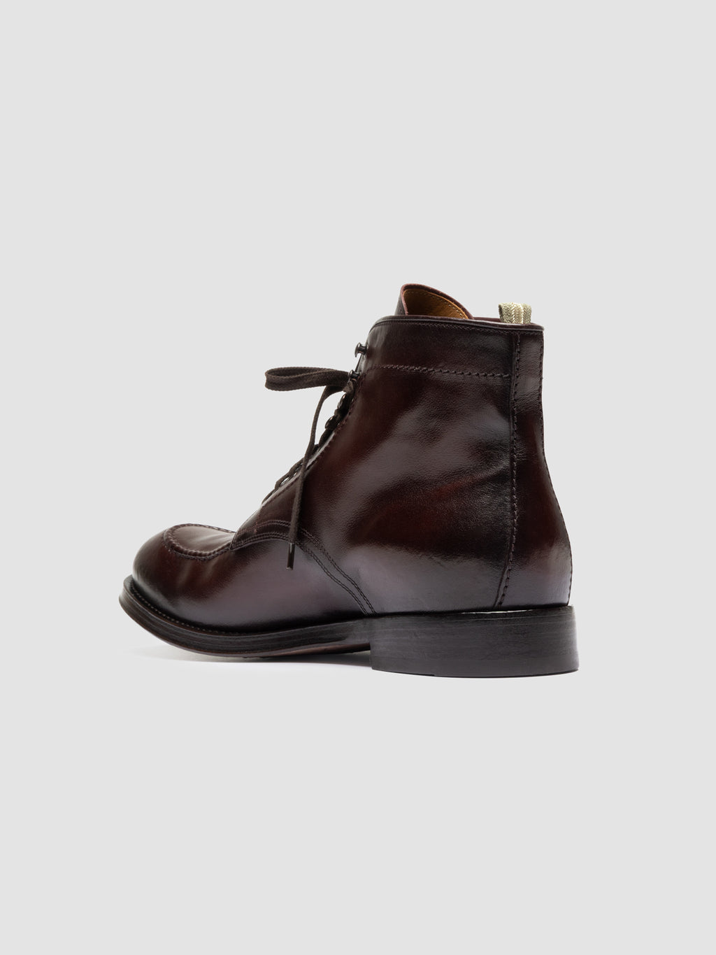 ADMIRAL 014 - Stivali Stringati in Pelle Bordeaux - image 4,side view
