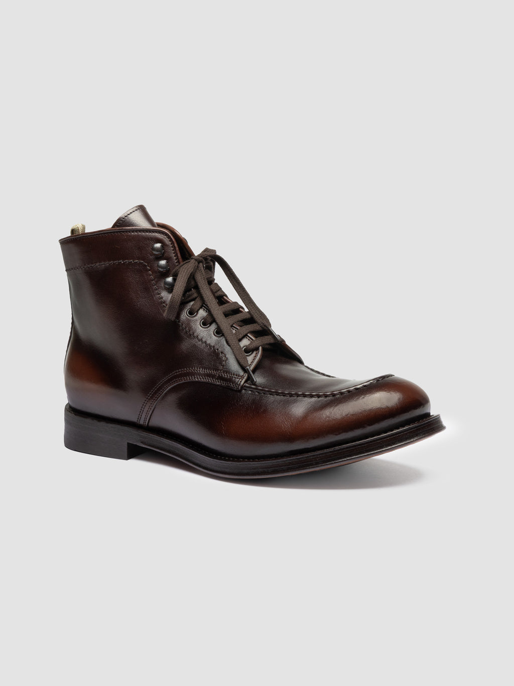 ADMIRAL 014 - Brown Leather Lace Up Boots - image 3,side view