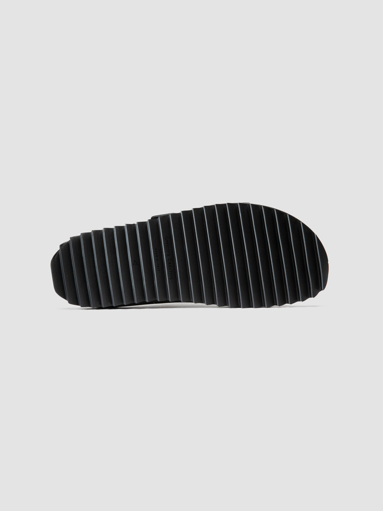 AGORÀ 010 - Black Leather Slide Sandals