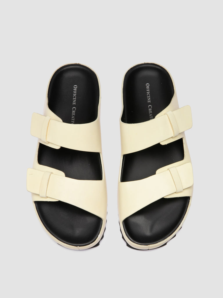 AGORÀ 010 - Ivory Leather Slide Sandals