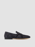 AIRTO 010 - Mocassini Monk in Pelle Scamosciata Blu