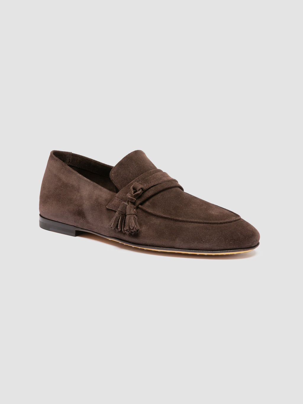 AIRTO 017 - Mocassini Penny in Pelle Scamosciata Marrone - image 3,side view
