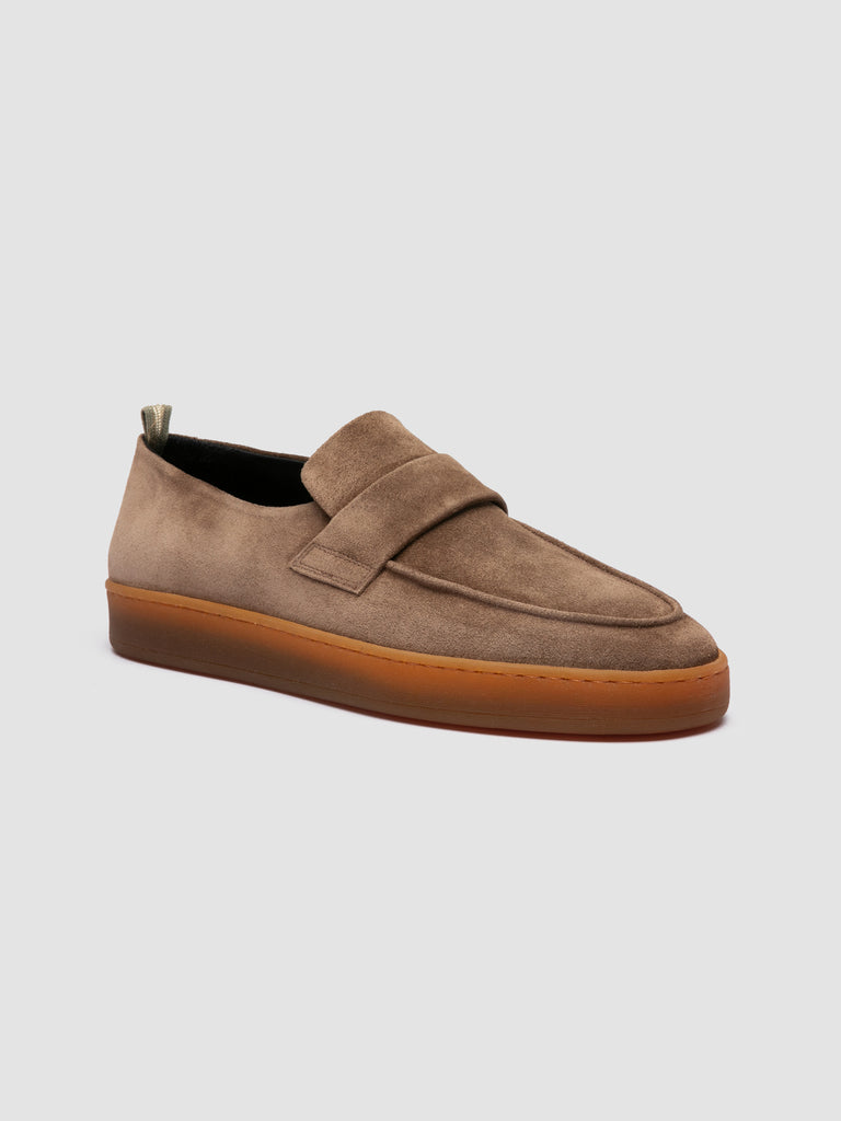 AMBRIE 001 - Mocassini Penny in Pelle Scamosciata Marrone