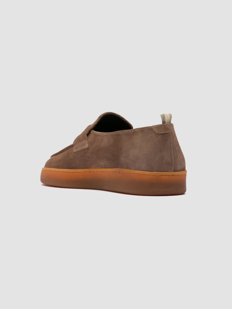 AMBRIE 001 - Mocassini Penny in Pelle Scamosciata Marrone