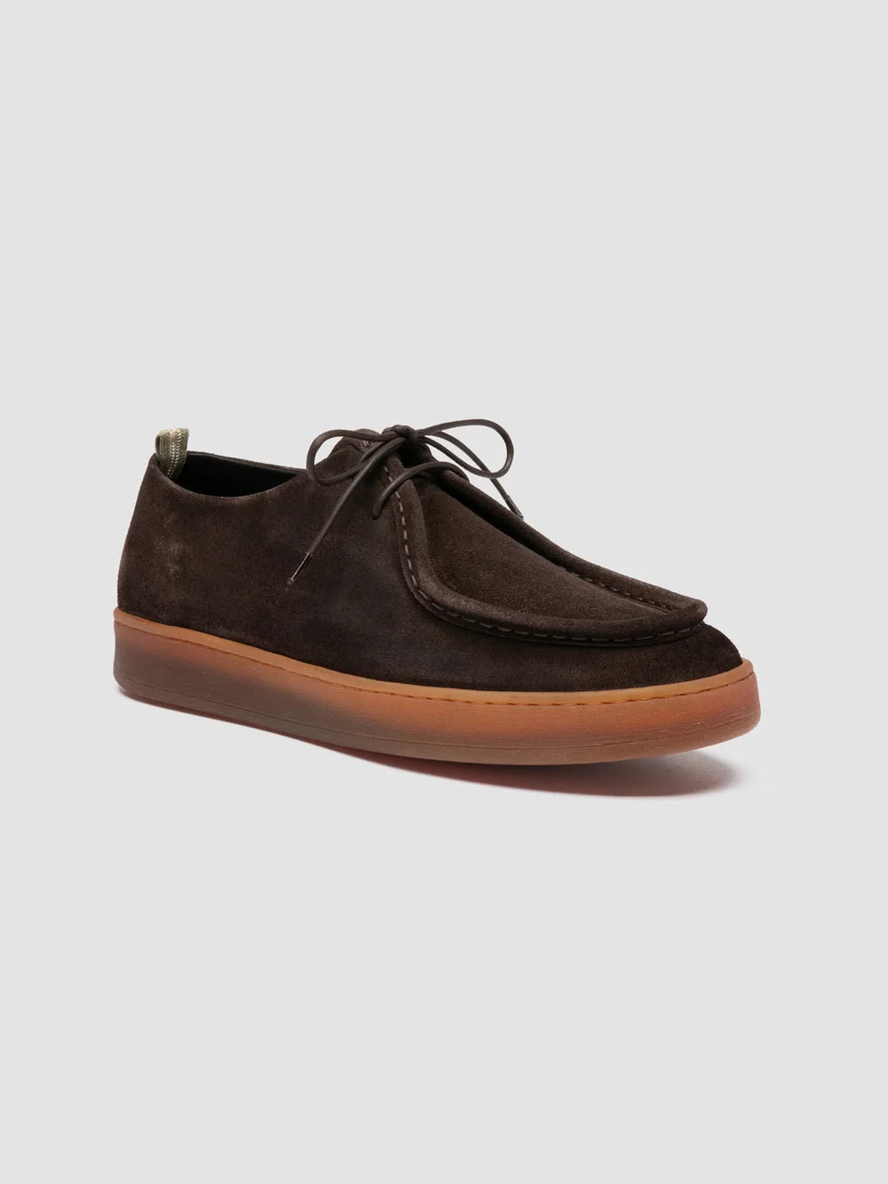 AMBRIE 003 - Scarpe Derby in Pelle Scamosciata Marrone - image 3,side view