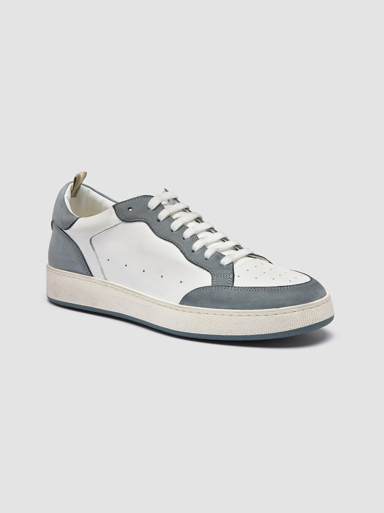 THE ANSWER 001 - Sneaker Basse in Camoscio e Pelle Bianca