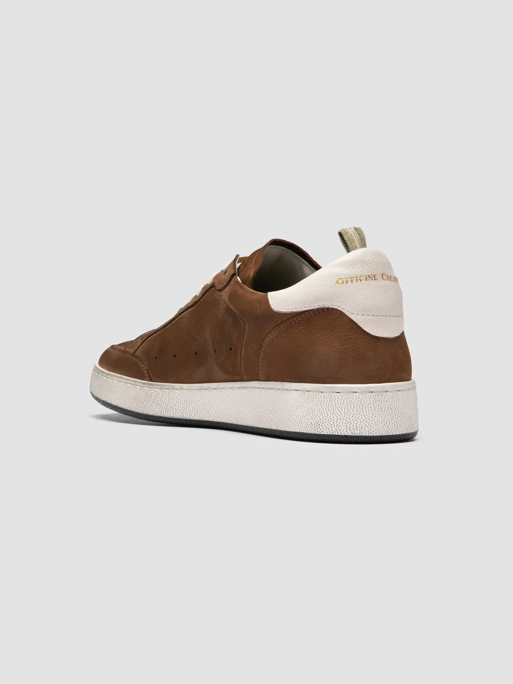 THE ANSWER 002 - Sneaker in Pelle e Pelle Scamosciata Marrone - image 4,side view
