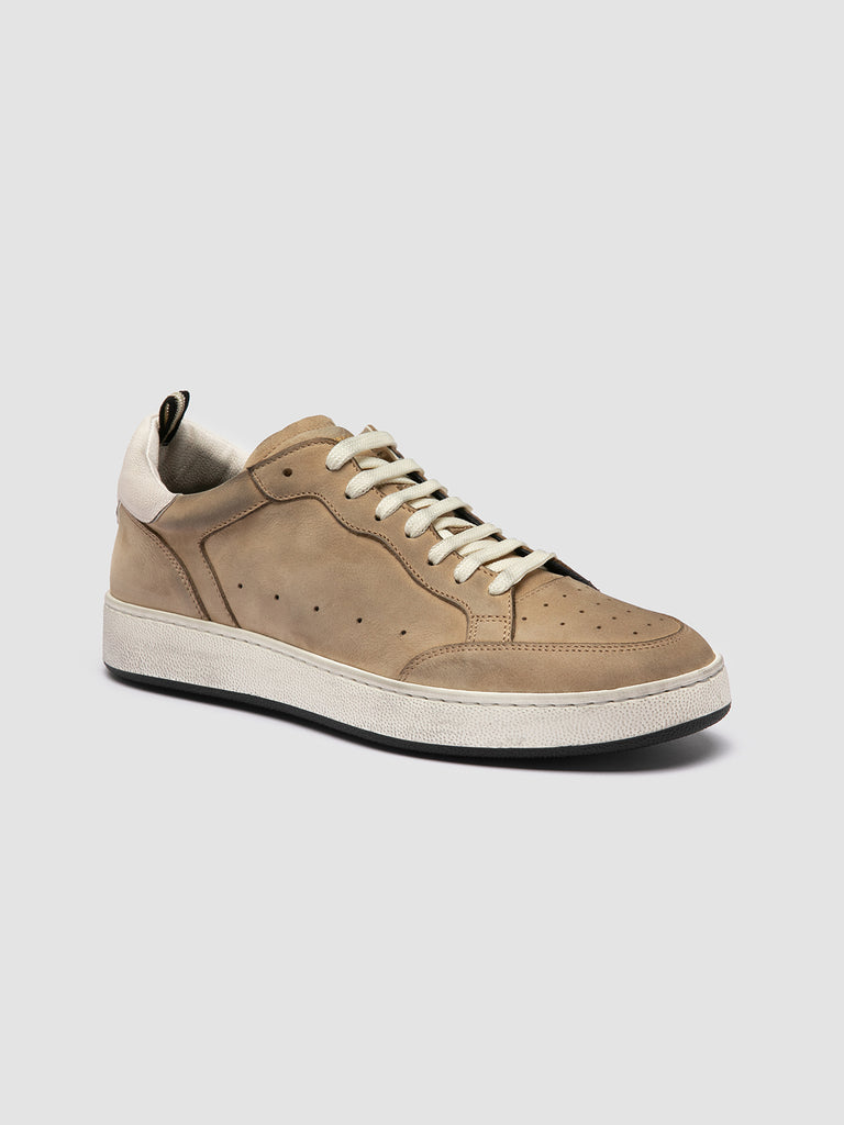THE ANSWER 002 - Sneaker Basse in Camoscio e Pelle Beige