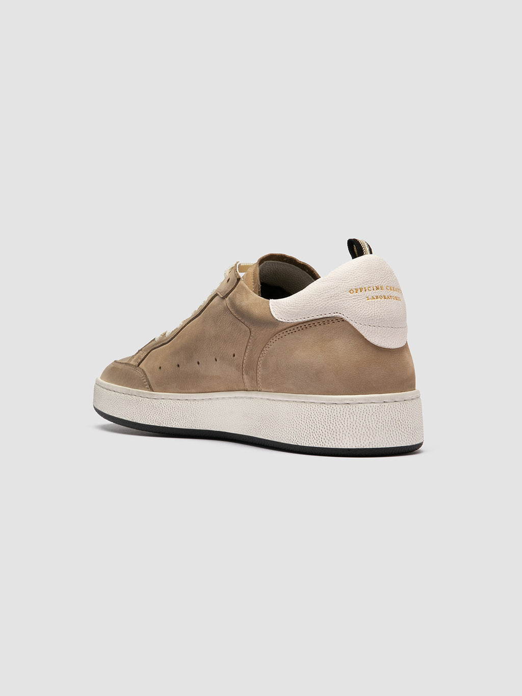 THE ANSWER 002 - Sneaker Basse in Camoscio e Pelle Beige