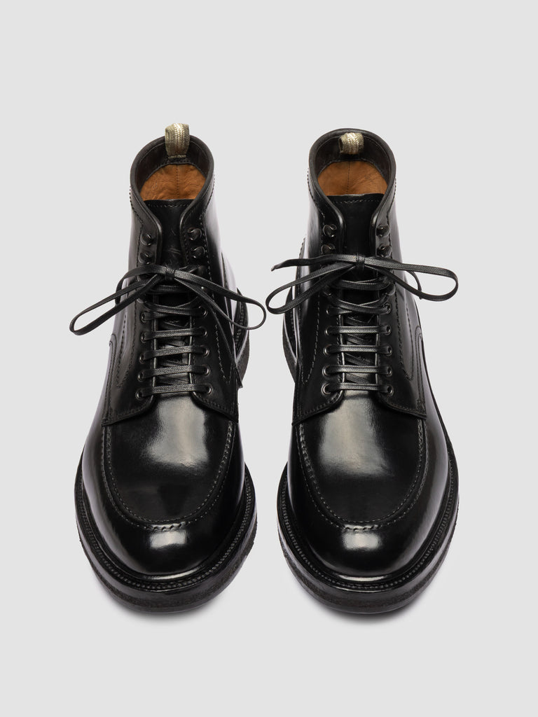 ASTON CREPE 004 - Black Leather Lace Up Boots