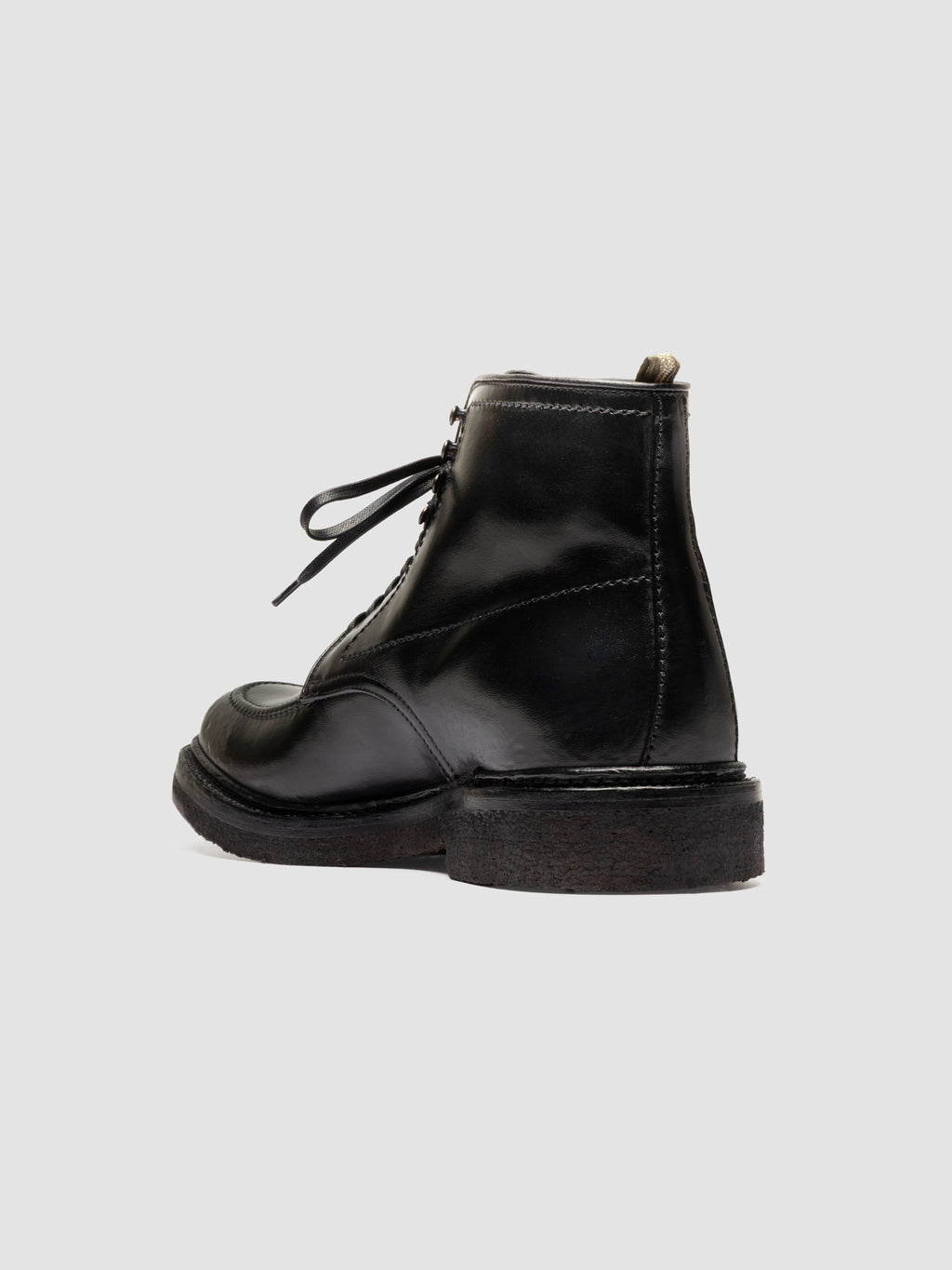 ASTON CREPE 004 - Stivali Stringati in Pelle Nera - image 4,side view