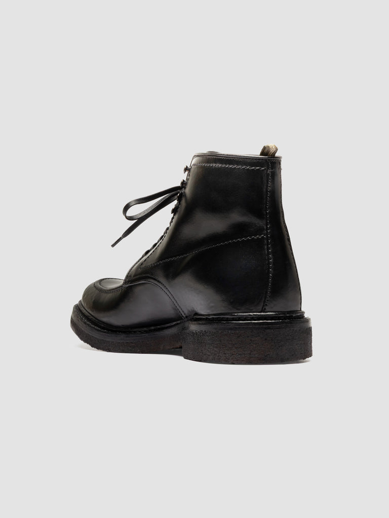 ASTON CREPE 004 - Black Leather Lace Up Boots