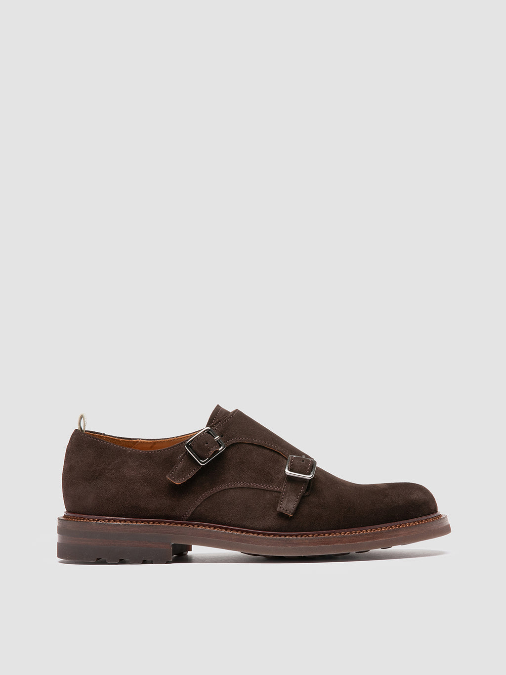 ASTON FLEXI 002 - Brown Suede Monk Shoes - image 1,side view
