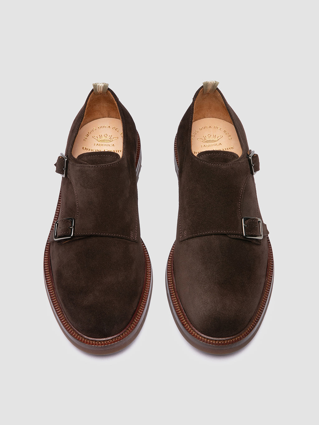 ASTON FLEXI 002 - Brown Suede Monk Shoes - image 2,side view