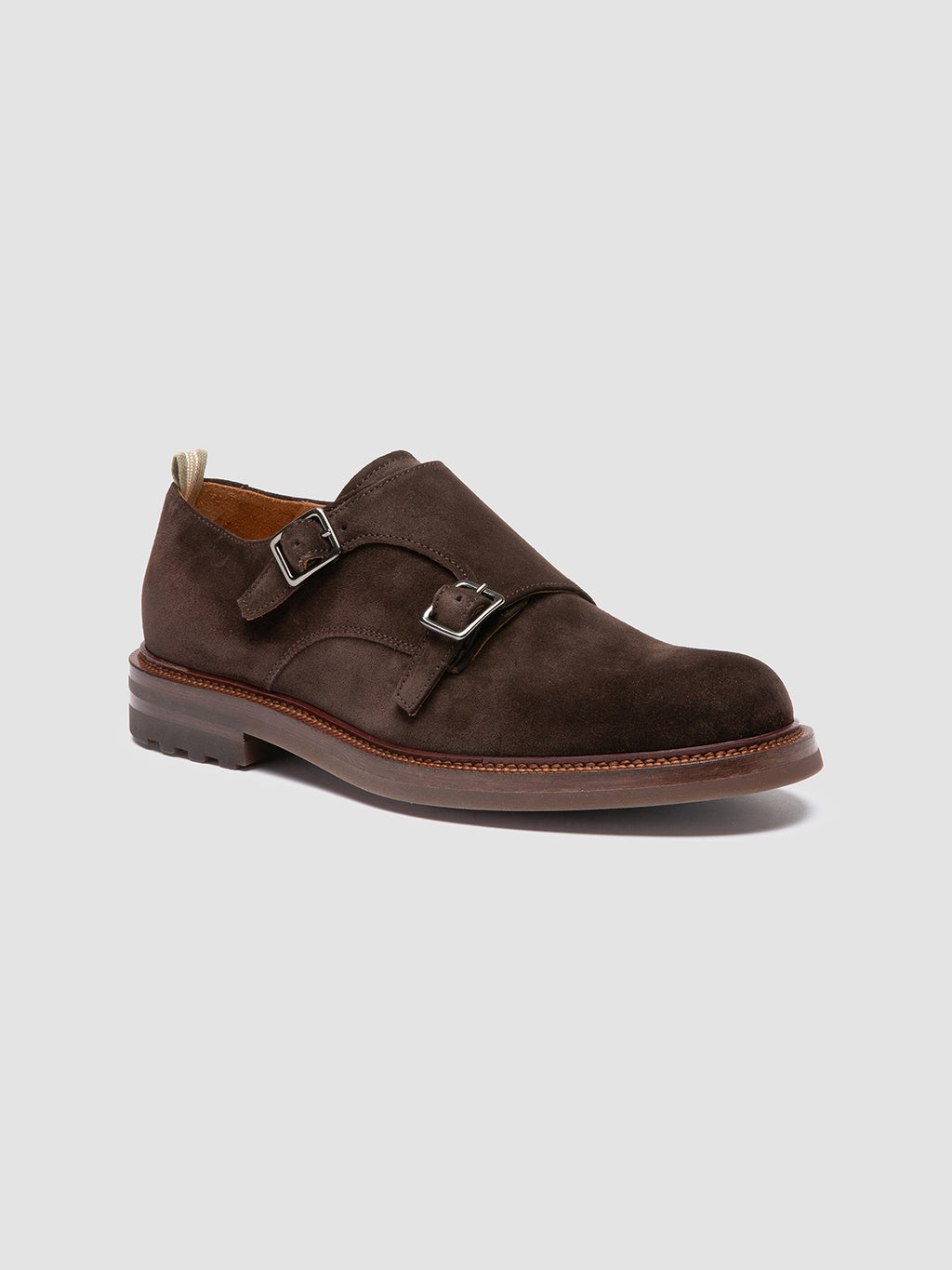 ASTON FLEXI 002 - Brown Suede Monk Shoes - image 3,side view
