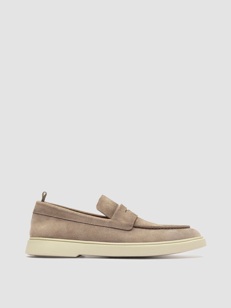 BONES 001 - Taupe Suede Penny Loafers