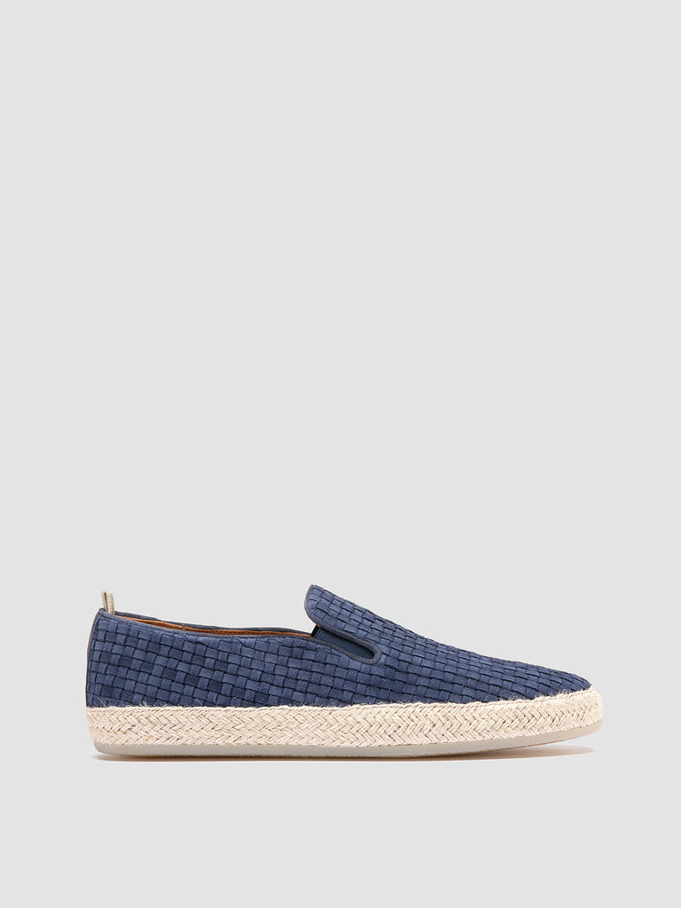 BOWLINE 001 - Espadrillas in Pelle Intrecciata Blu