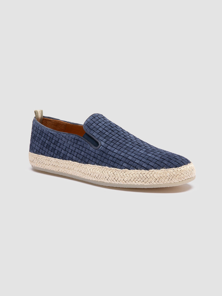 BOWLINE 001 - Espadrillas in Pelle Intrecciata Blu