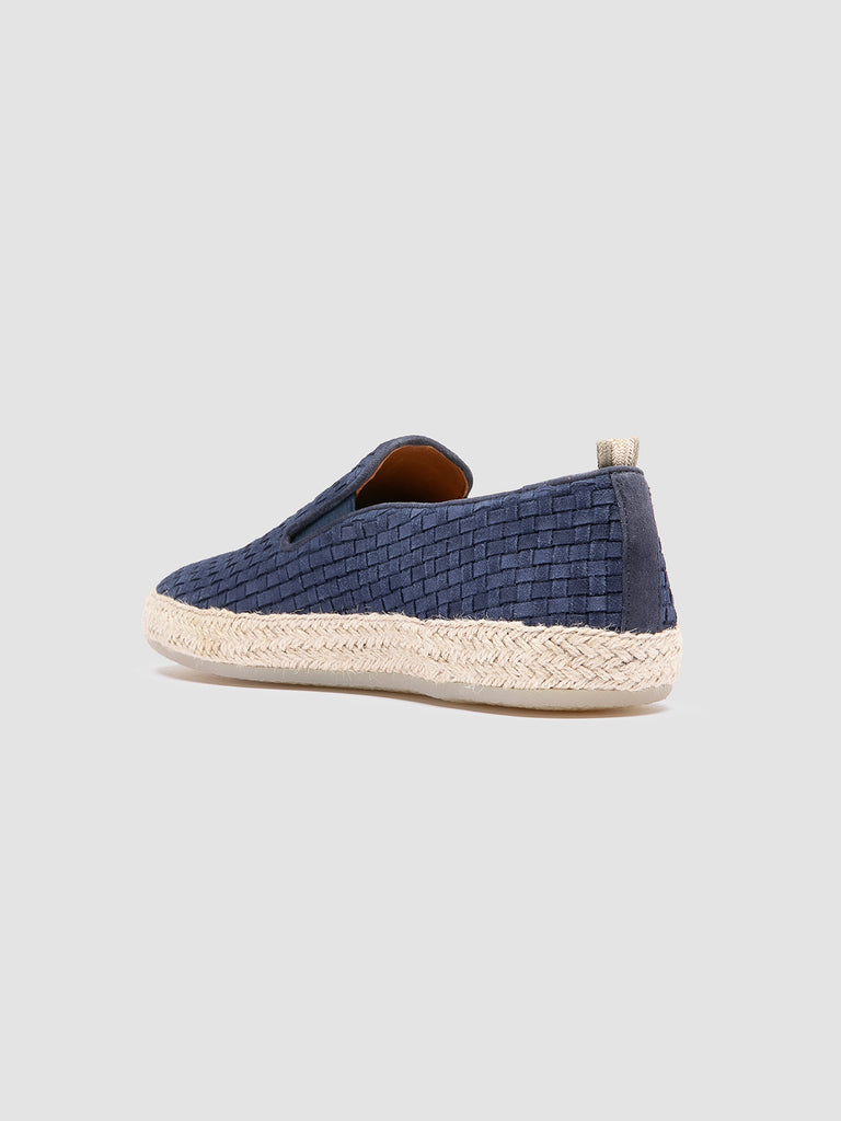 BOWLINE 001 - Espadrillas in Pelle Intrecciata Blu