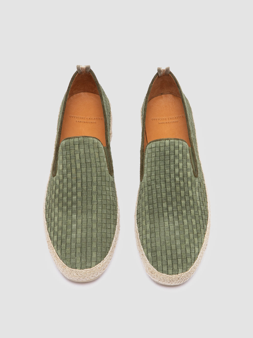 BOWLINE 001 - Espadrillas in Pelle Intrecciata Verde