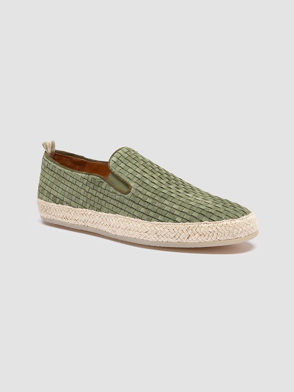 BOWLINE 001 - Espadrillas in Pelle Intrecciata Verde