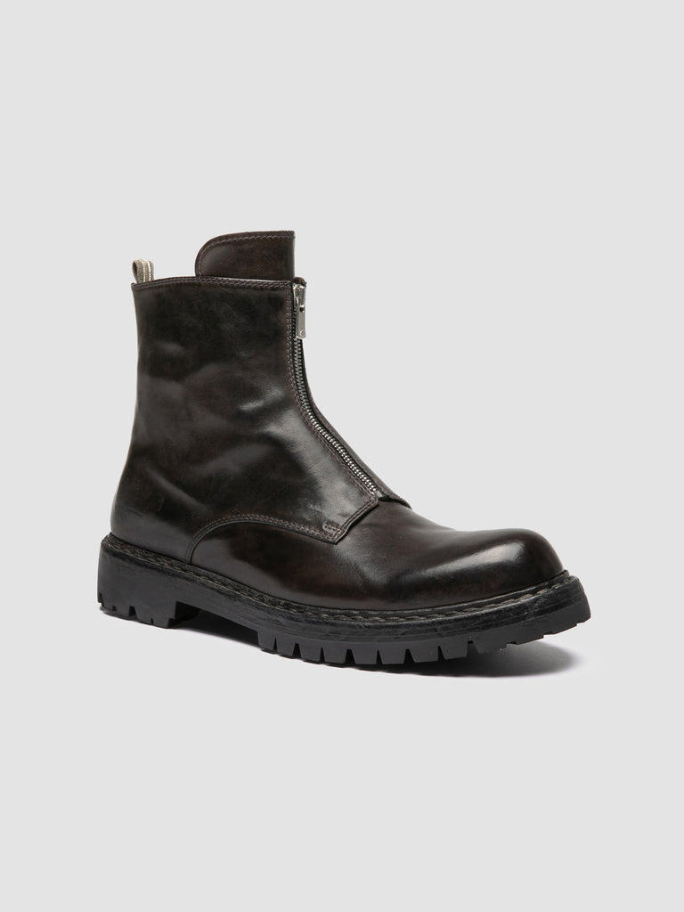 BULLA DD LUG 114 - Grey Leather Zip Boots