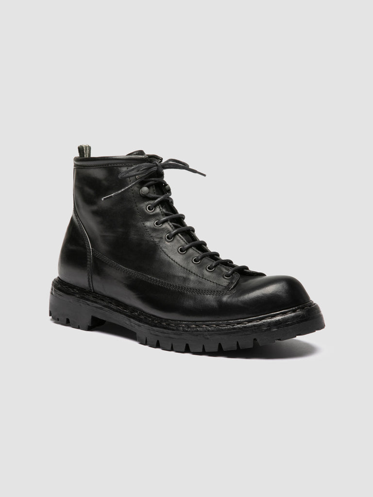 BULLA DD LUG 115 - Black Leather Lace Up Boots