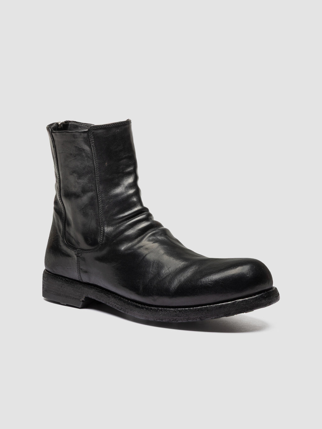 BULLA DD 104 - Stivaletti con Zip in Pelle Nera - image 3,side view
