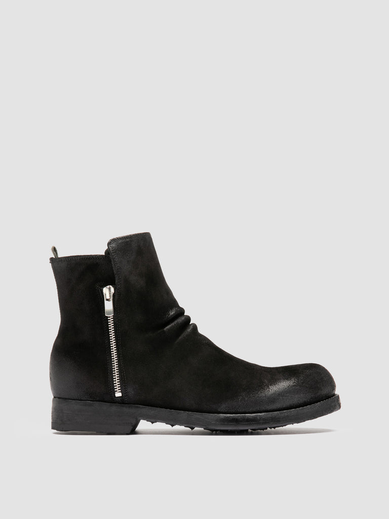 BULLA DD 113 - Stivaletti con Zip in Pelle Scamosciata Nera