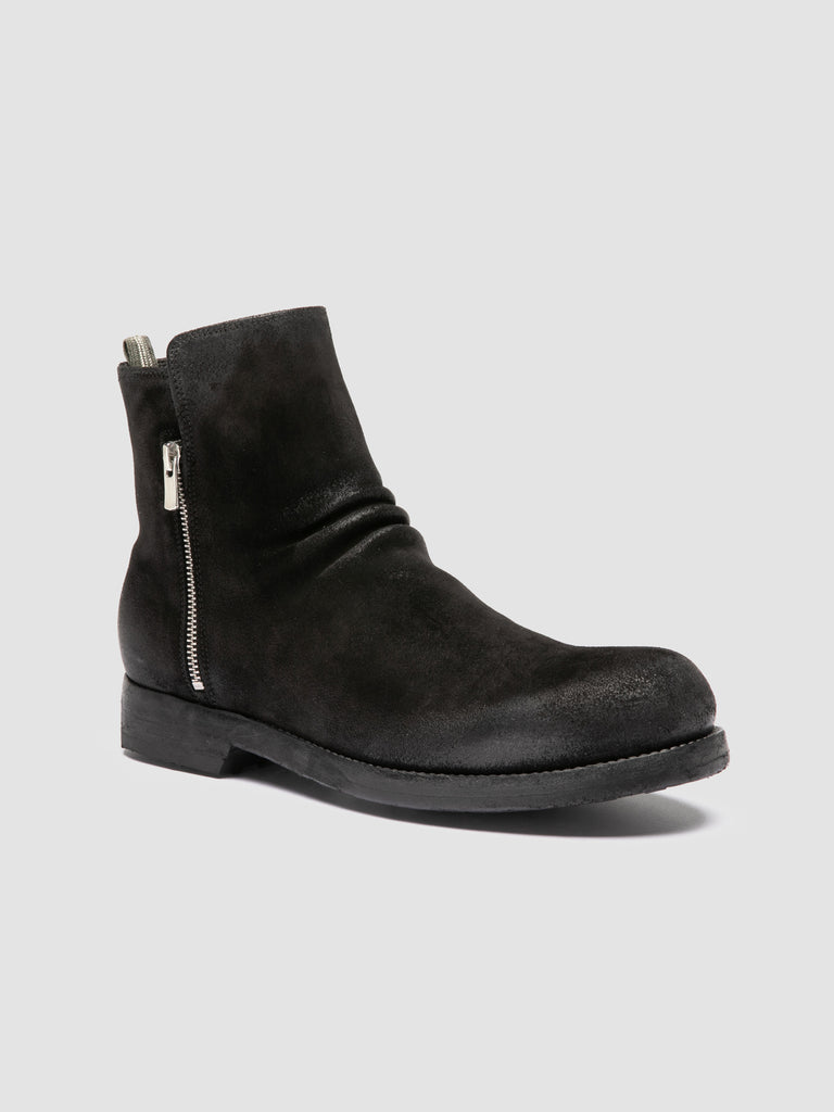 BULLA DD 113 - Stivaletti con Zip in Pelle Scamosciata Nera