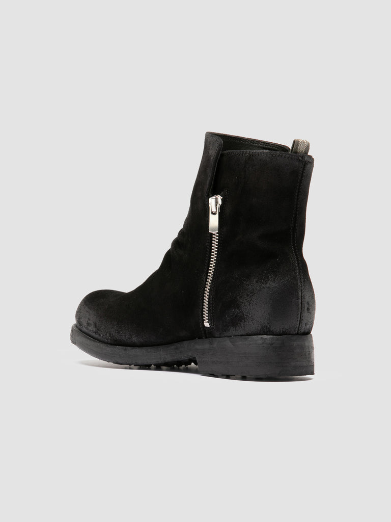 BULLA DD 113 - Stivaletti con Zip in Pelle Scamosciata Nera