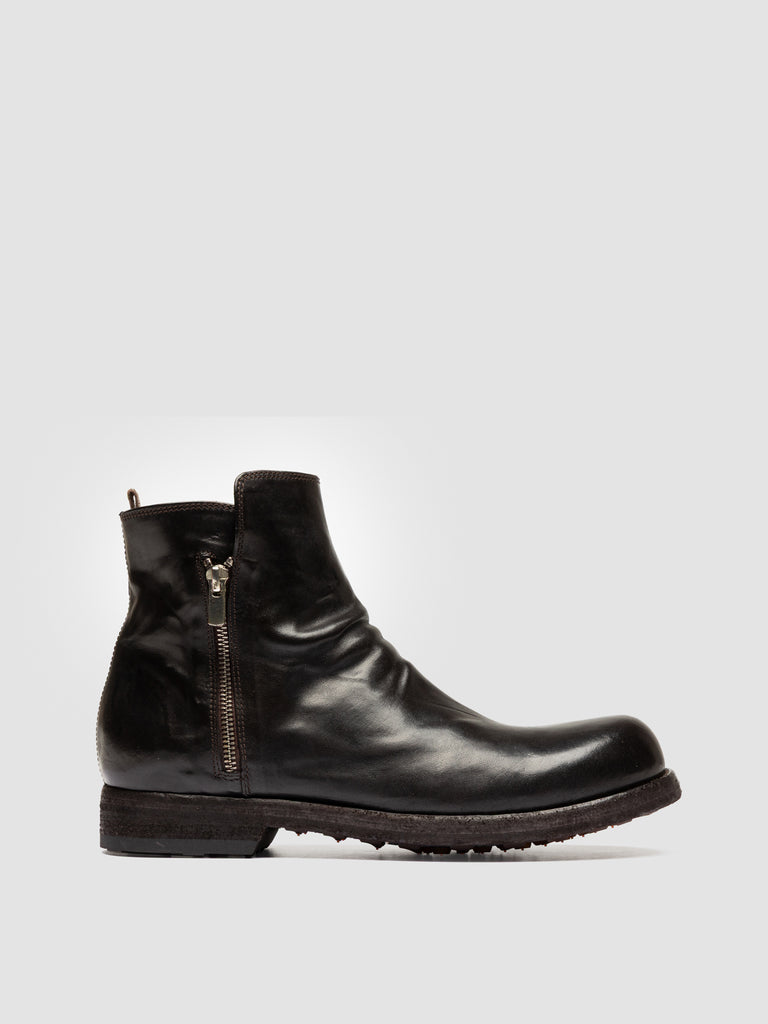 BULLA DD 113 - Stivaletti con Zip in Pelle Marrone