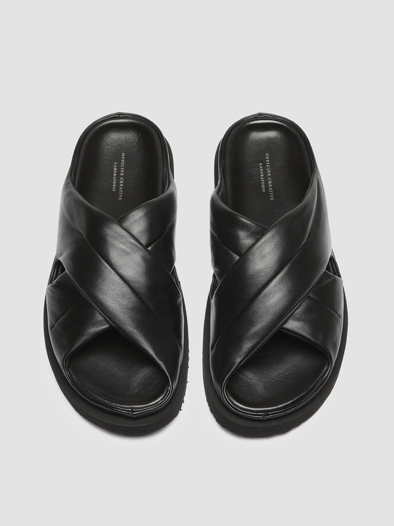 CHORA 004 - Black Leather Slide Sandals Men Officine Creative - 2