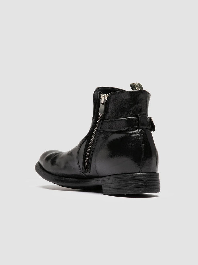 Men's Black Leather Zipped Boots: CHRONICLE 068 Officine Creative - 4