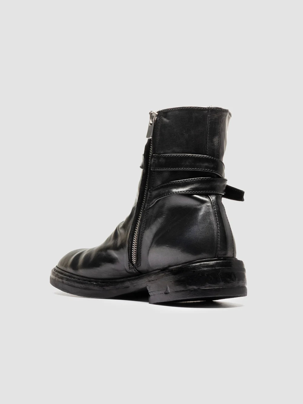 CONCEPT 003 - Stivali con Zip in Pelle Nera - image 4,side view