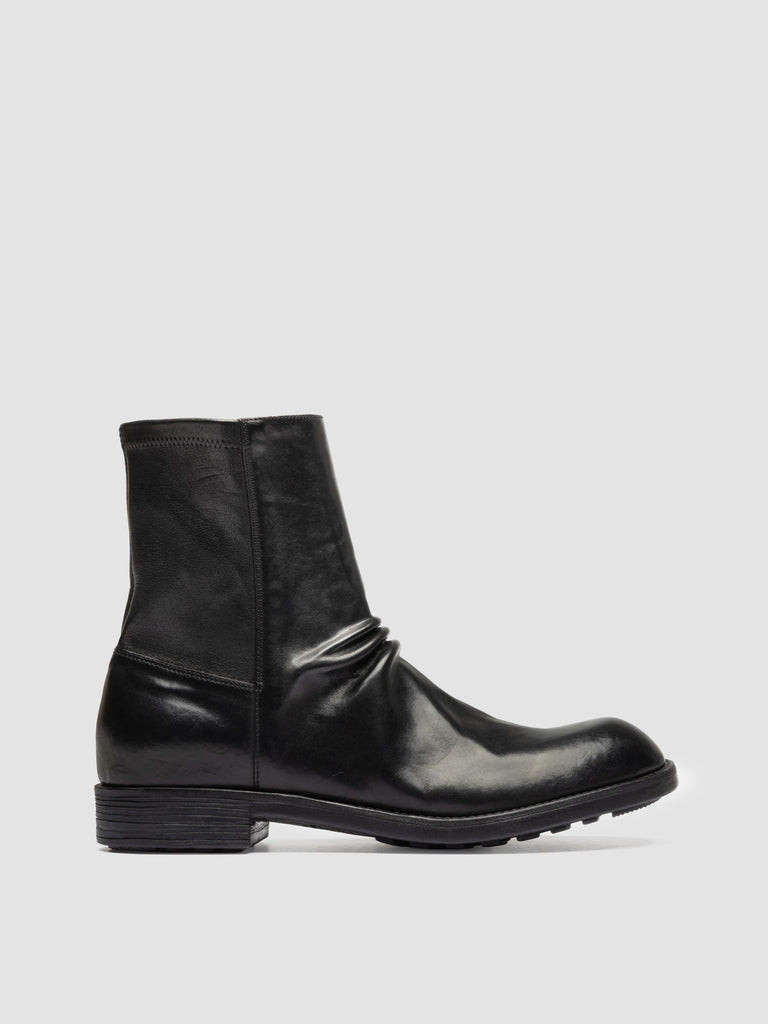 DIARY 015 - Black Stretch Leather Zip Boots