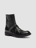 DIARY 015 - Black Stretch Leather Zipped Boots - thumb image 3,side view