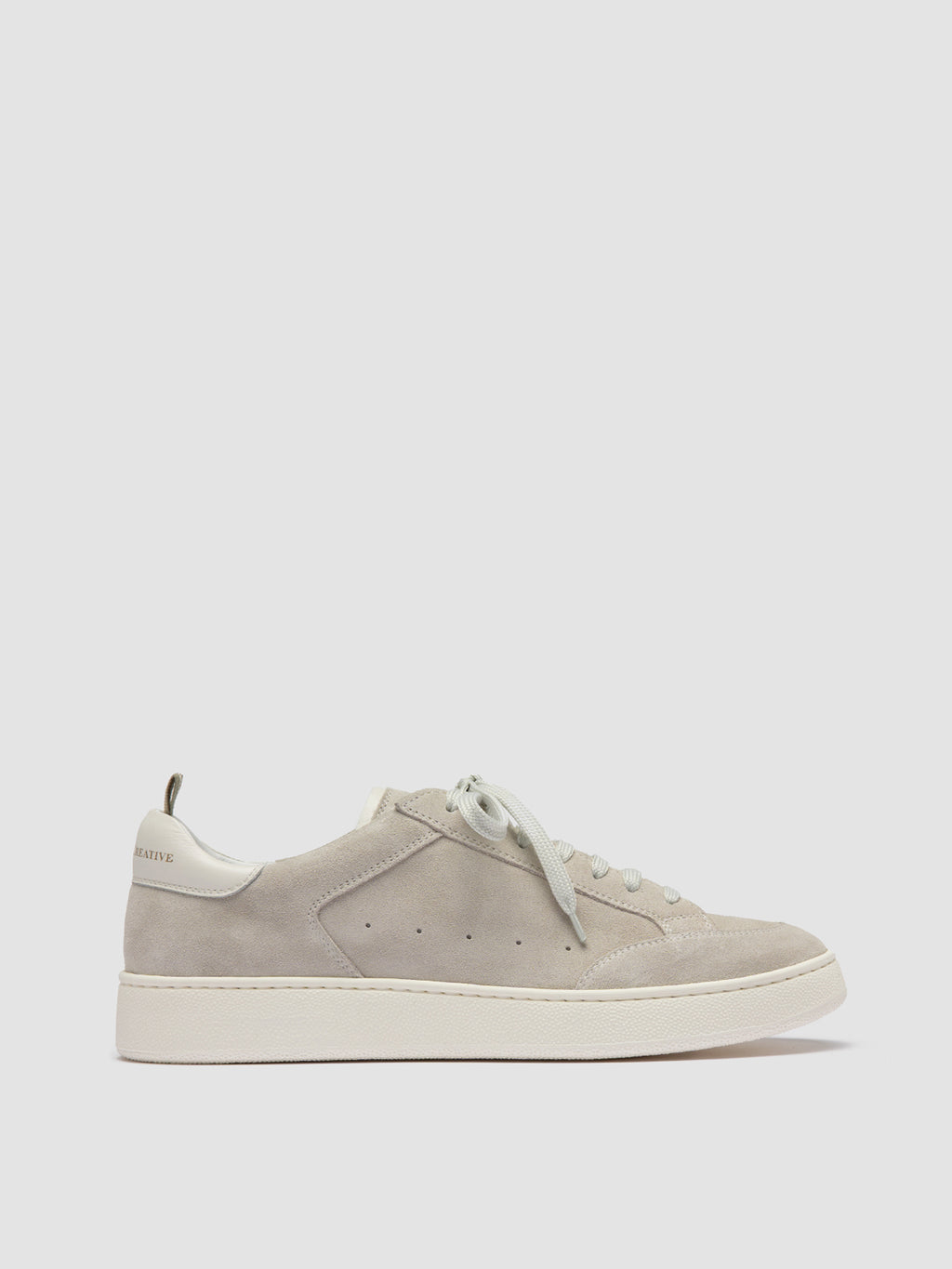 THE DIME 001 - Sneaker Basse in Pelle Scamosciata Bianco Sporco