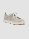 THE DIME 001 - Sneaker Basse in Pelle Scamosciata Bianco Sporco