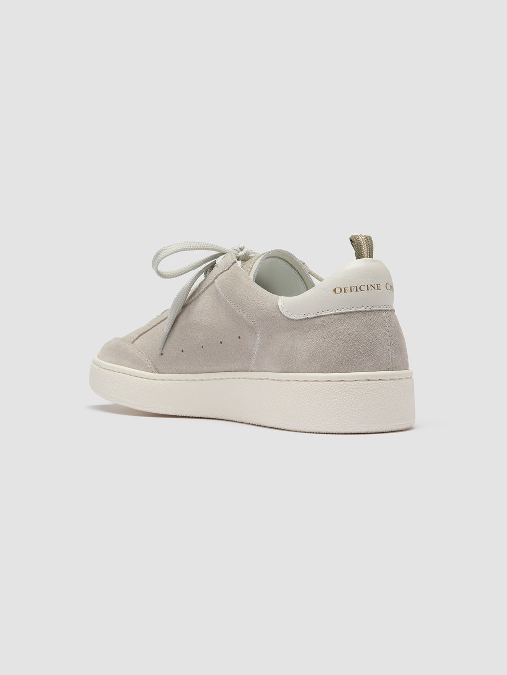 THE DIME 001 - Sneaker Basse in Pelle Scamosciata Bianco Sporco