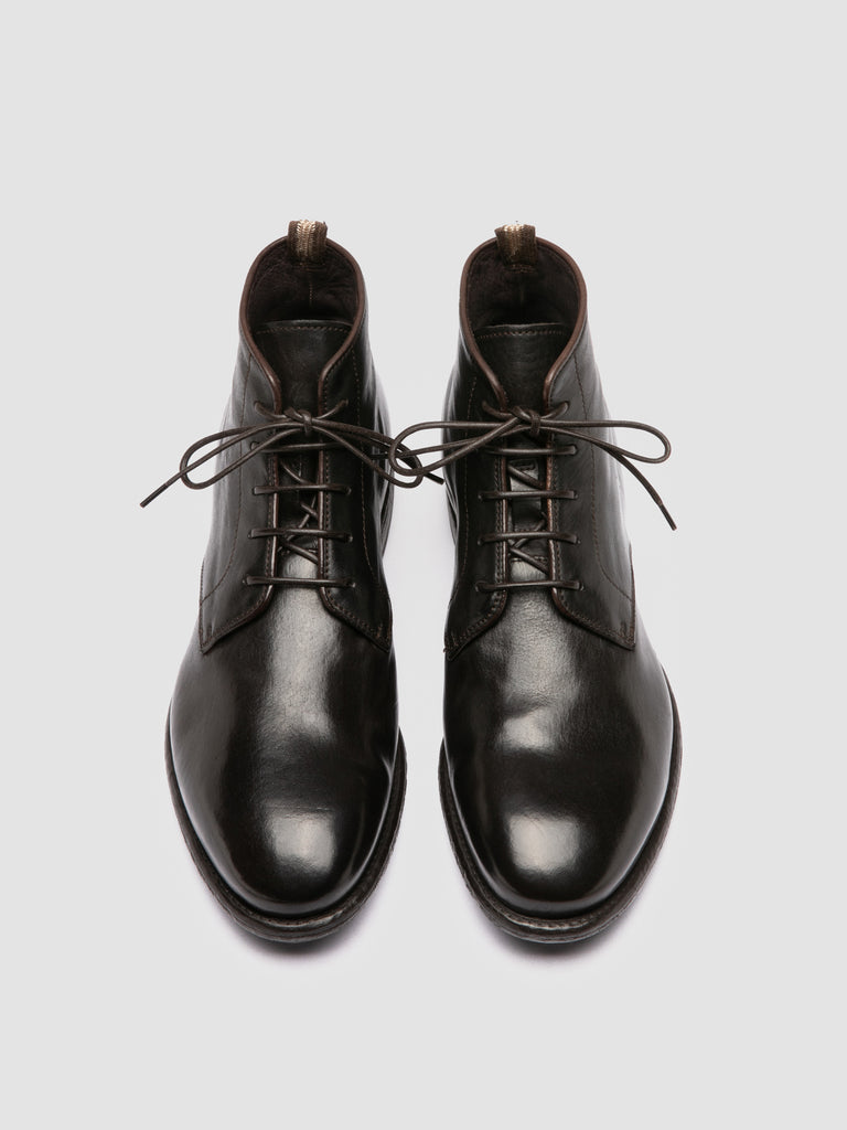EMORY 023 - Stivali Stringati in Pelle Marrone