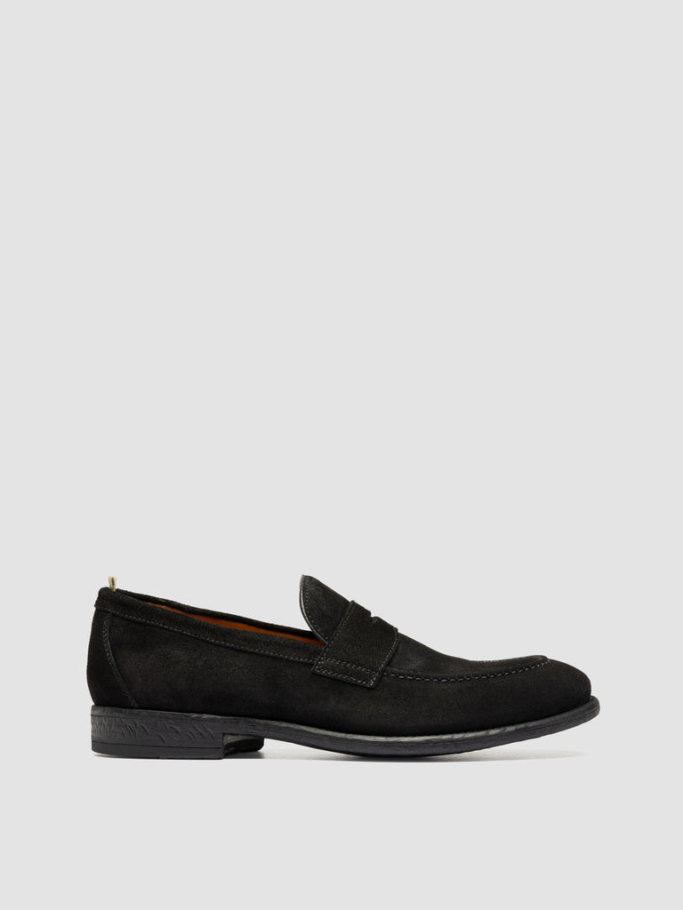 EMORY 024 - Black Suede Penny Loafers