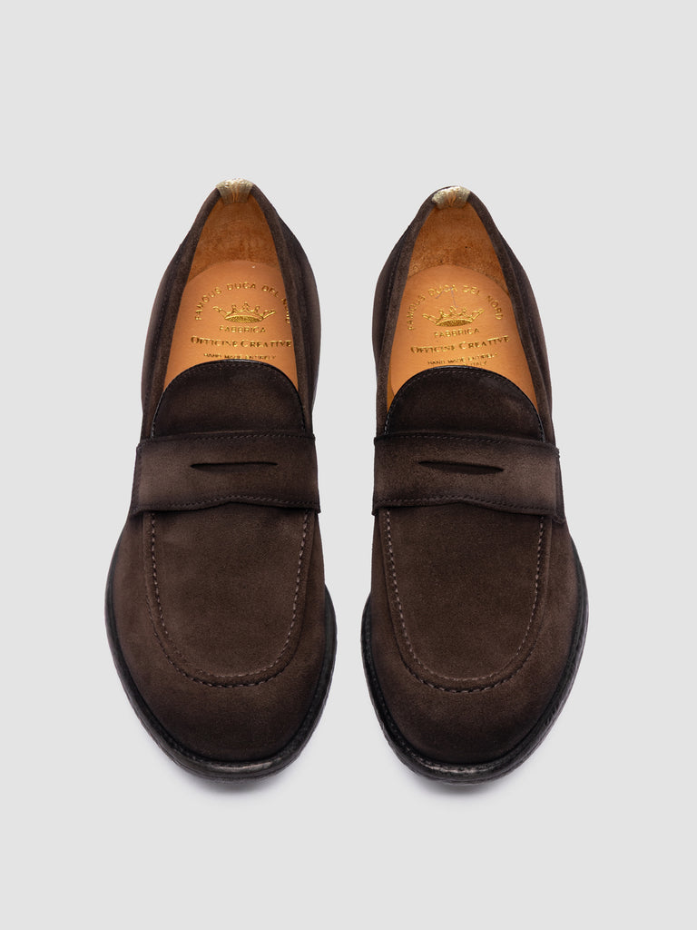 EMORY 024 - Brown Suede Penny Loafers-hover