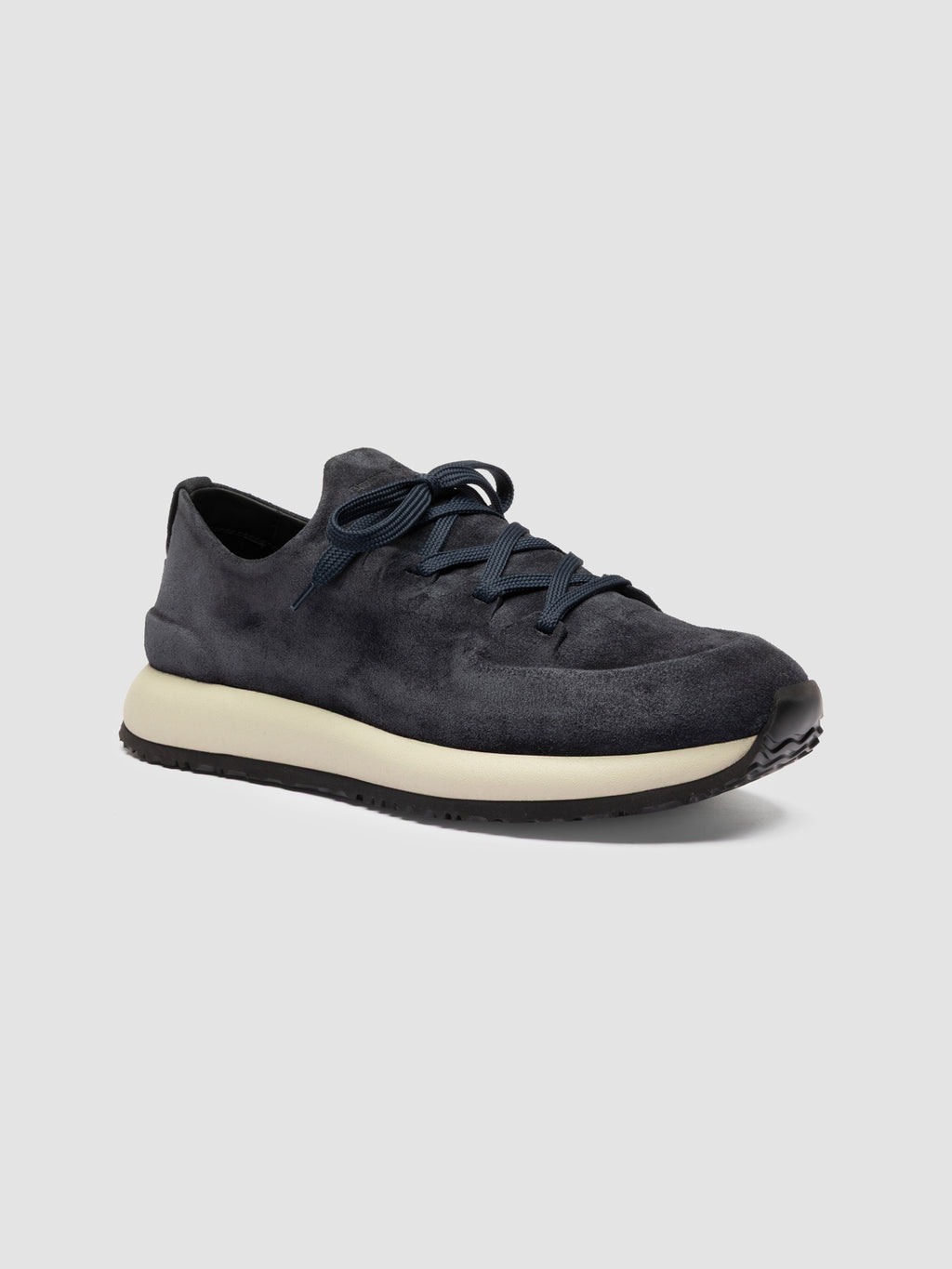 ENTIRE 001 - Sneaker in Pelle Scamosciata Blu Navy - image 3,side view