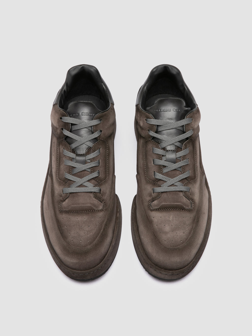 ERASER 001 - Sneaker Basse in Pelle Grigia - image 2,side view