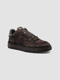 ERASER 001 - Brown Leather Low Top Sneakers - thumb image 3,side view