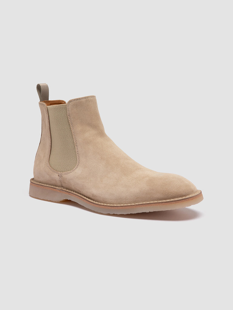 FLEXUS 006 - Stivaletti Chelsea in Pelle Scamosciata Beige