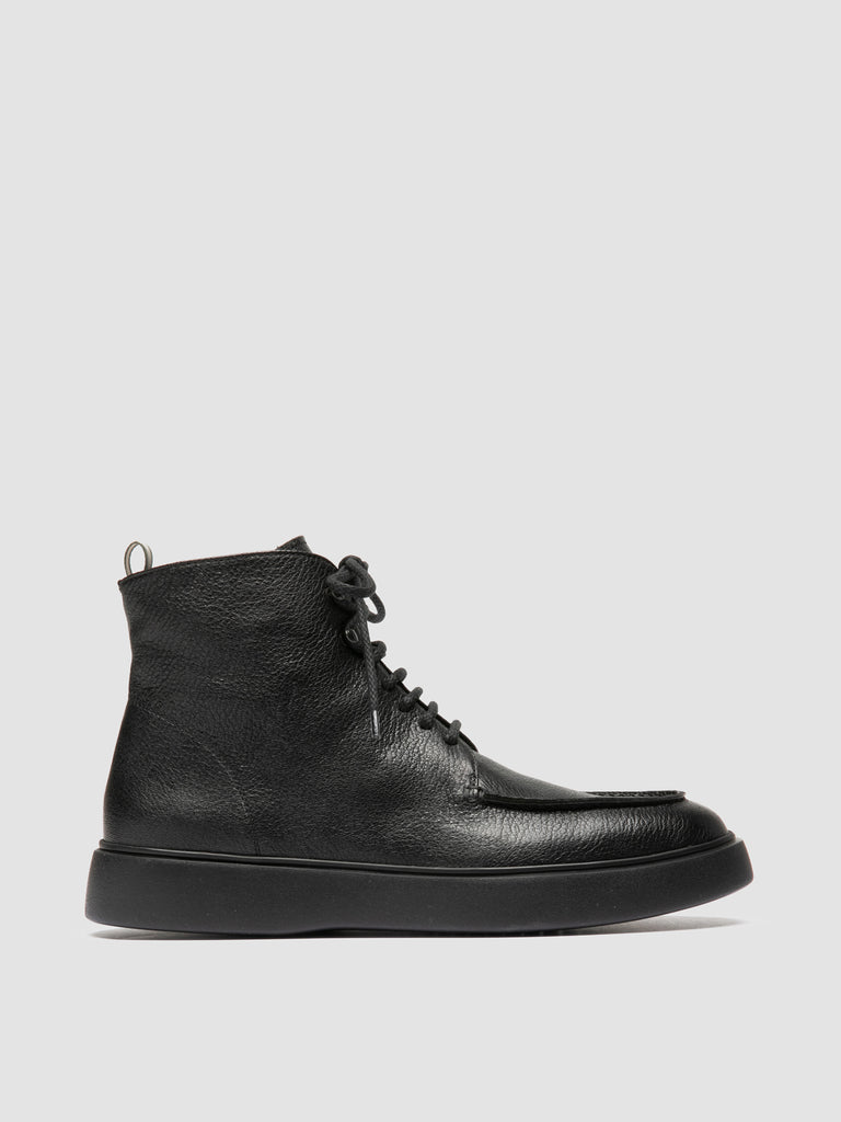 FRAME 004 - Black Leather Lace-up Boots