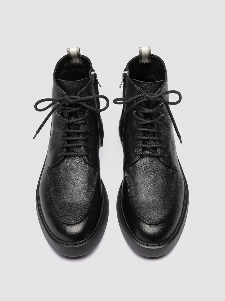 FRAME 004 - Black Leather Lace-up Boots